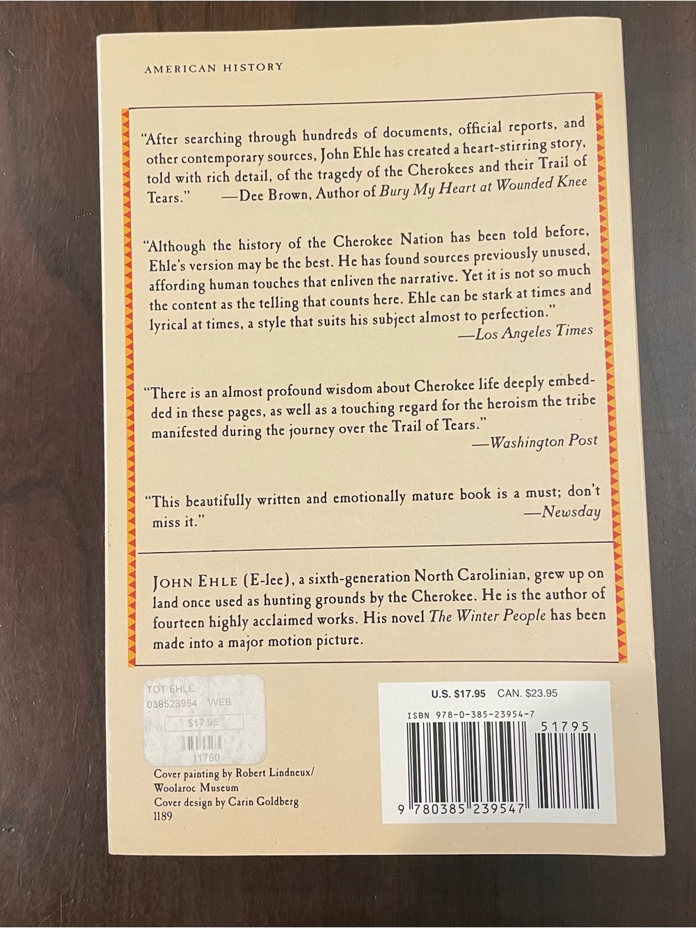 Trail of Tears The Rise & Fall of the Cherokee Nation John Ehle Paperback & DVD - Picture 13 of 14